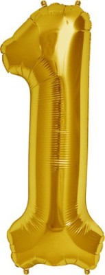 

balloonistics Solid Number One Foil Balloon 40" Inch Balloon(Gold, Pack of 1)