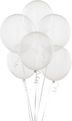 

Balloonistics Solid Transparent Balloon Balloon(White, Pack of 30)