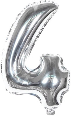 

Balloonistics Solid Four Number Foil Balloon 16" Inch Balloon(Silver, Pack of 1)