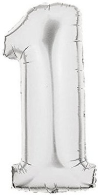 

Balloonistics Solid One Number Foil Balloon 16" Inch Balloon(Silver, Pack of 1)