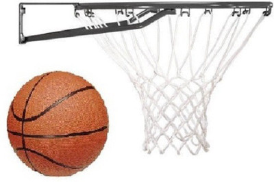

FACTO POWER With Net, And Basket Ball, Black Color, 10 mm., Basketball Ring(7 Basketball Size With Net)
