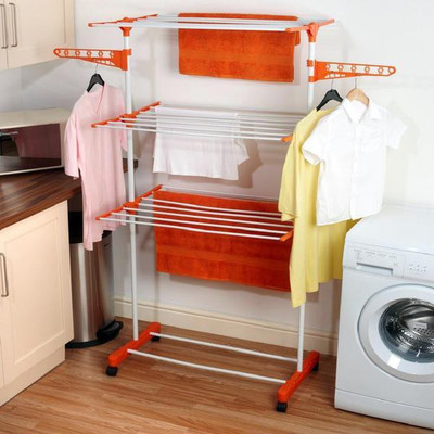 

Best 4U 3 LAYERS Carbon Steel Floor Cloth Dryer Stand(Orange)