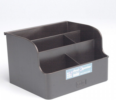 

Solo 5 Compartments Plastic Desk Organiser(Black)