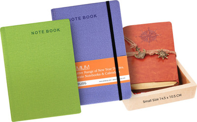 

Amsburg A5 Notebook(Notebook, Green, Blue, Brown, Pack of 3), Blue;brown;green