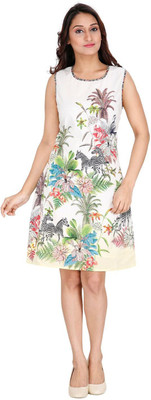 RITU DESIGNS Women A-line White Dress