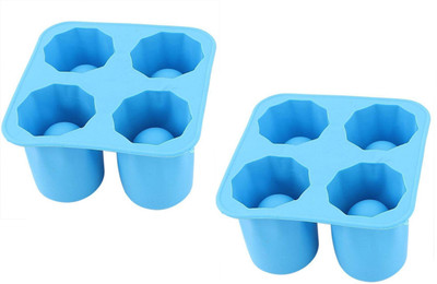 IRP Silicone Ice Cube Tray Multicolor Silicone Ice Cube Tray (Pack of 2) Blue Silicone Ice Cube Tray(Pack of 2)