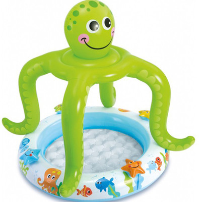 

Intex ® Original Inflatable 45 Litres Smiling Octopus Shade Baby Pool Inflatable Pool(Green, White)