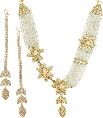 Styylo Jewels Alloy Gold-plated Gold, White Jewellery Set(Pack of 1)