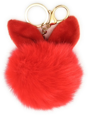 

Gemmas Fashion Fluffy Bunny Ears Pom Pom Key Chain