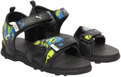 

Puma Boys & Girls Velcro Sports Sandals(Black, Black-blue-white