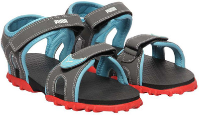 

Puma Boys & Girls Velcro Sports Sandals(Grey, Quite shade-nrgy turquois-white