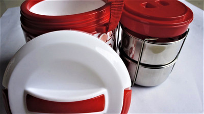 

The Kitchen Queen Foodhub Insulated (Red) 2 Containers Lunch Box(500 ml)