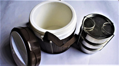 

The Kitchen Queen Trendy Insulated Tiffin Box (Brown) 3 Containers Lunch Box(600 ml)