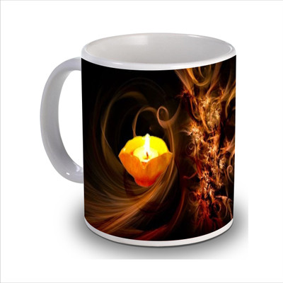

New Star Light India Abstract Smoke Design Printed Diwali Coffee Ceramic Mug(350 ml), Multicolor