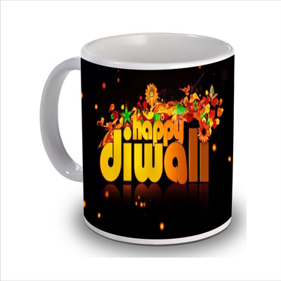 

New Star Light India Self Design Printed Diwali Coffee Ceramic Mug(350 ml), Multicolor