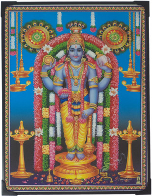 

R S Exports Lord Guruvayurappan Photo Frame ( 29 cm x 22.5 cm x 1 cm ) / Wall Hangings for Home Decor and Wall Decor / Thanksgiving Wall Decorations / guruvayur appan guruvayurappan krishna krishnan kannan Art work for Paintings and Wall Stickers / God Go