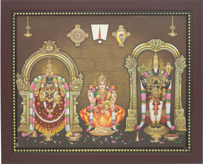 

R S Exports Lord Balaji Padmavati and Lakshmi Photo Frame ( 32.5 cm x 26.5 cm x 1.5 cm ) / venkateswara perumal lakshmi laxmi alamelu padmavati padmavathy asta ashta kuber kubera / God Gods and Goddess Religious Frame