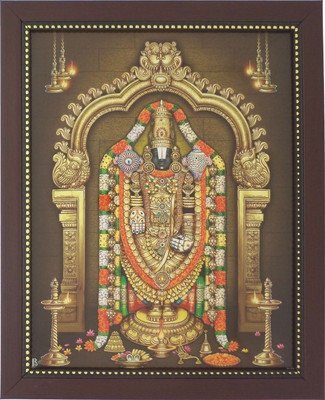 

R S Exports Lord Balaji Photo Frame ( 32.5 cm x 26.5 cm x 1.5 cm ) / venkateswara perumal lakshmi laxmi alamelu padmavati padmavathy / God Gods and Goddess Religious Frame