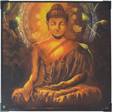 

R S Exports Lord Buddha Photo Frame ( 30.5 cm x 30.5 cm x 1 cm ) / Wall Hangings for Home Decor and Wall Decor / Thanksgiving Wall Decorations / buddha budha buda Art work for Paintings / God Gods and Goddess Religious Frame
