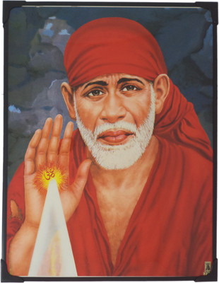

R S Exports Lord Shirdi Sai baba Photo Frame ( 29 cm x 22.5 cm x 1 cm ) / Wall Hangings for Home Decor and Wall Decor / Photo Frames For Posters and Thanksgiving Wall Decorations / saibaba sirdi shirdi shridi sai baba Art work for Paintings and Wall Stick