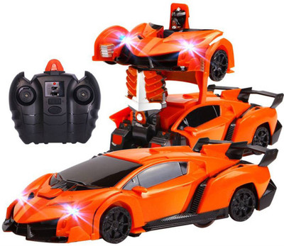 

P17 collection Remote Control One-key Transformation Radio control rechargeable Lamborghini Robot car(Orange)