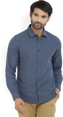 United Colors of Benetton Men Checkered Casual Blue Shirt