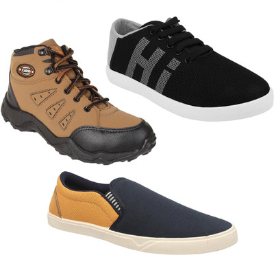 

Chevit Men's Combo Pack Of 3 Casual Running Shoes With Sneakers For Men(Multicolor