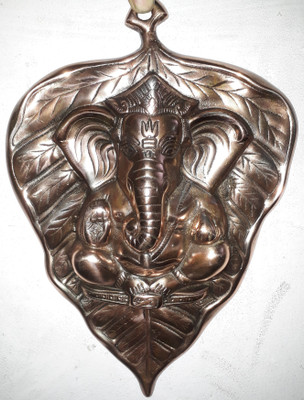 

MATERIALCRAFT PAN PATTA GANESH PLATE Decorative Showpiece - 35 cm(Aluminium, Brown)