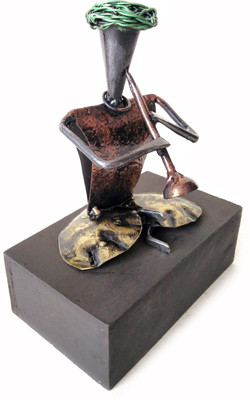 

Uniqkrafts Rajasthani Shehnai Musician Decorative Decorative Showpiece - 20 cm(Iron, Wooden, Multicolor)