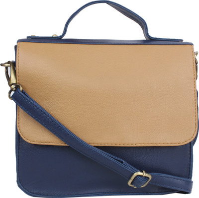 

Bagsy Malone Women Casual Blue, Beige PU Sling Bag, Beige;blue