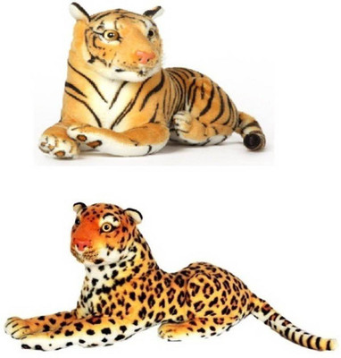 

Aparnas Cute looking cheetah and tiger combo stuffed soft plush toy for kids love girl - 32 cm(Brown, Black), Black;brown
