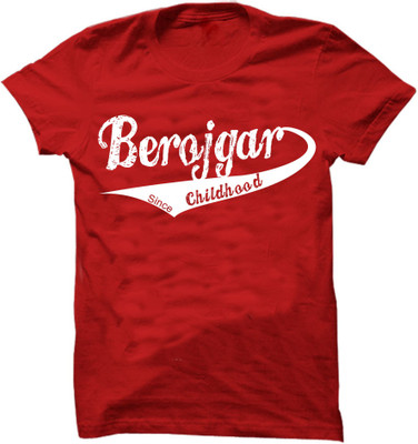 

Aaila Graphic Print Men's Round Neck Red T-Shirt