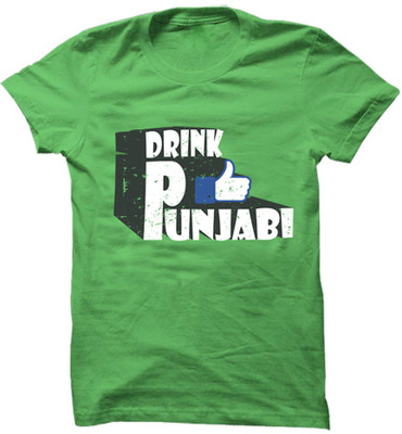 

Aaila Graphic Print Men's Round Neck Green T-Shirt