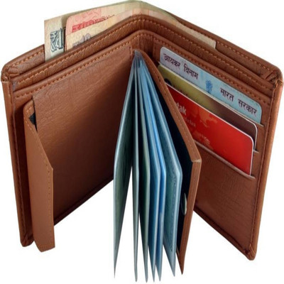 

SP Men Tan Artificial Leather Wallet(10 Card Slots)