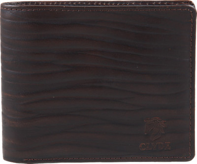 

CLYDE Men Brown Genuine Leather Wallet(8 Card Slots)