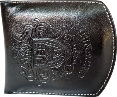 

Crown Men Black Artificial Leather Wallet(3 Card Slots)