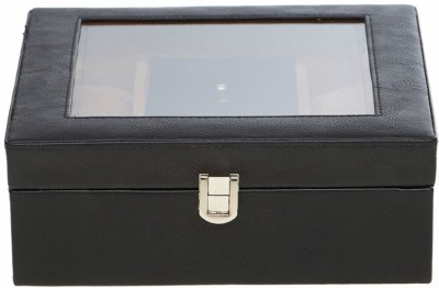 Leatherworld Watch Box Watch Box(Black, Holds 6 Watches)   Watches  (Leatherworld)