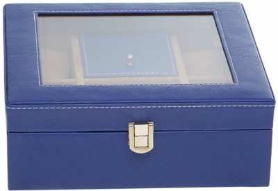 Leatherworld Watch Box Watch Box(Blue, Holds 5 Watches)   Watches  (Leatherworld)