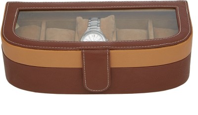 Leatherworld Watch Box Watch Box(Brown, Holds 5 Watches)   Watches  (Leatherworld)