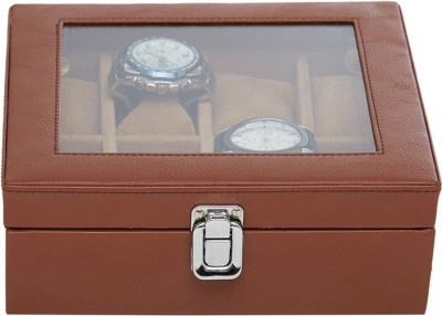 Leatherworld Watch Box Watch Box(Brown, Holds 8 Watches)   Watches  (Leatherworld)