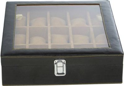 Leatherworld Watch Box Watch Box(Black, Holds 15 Watches)   Watches  (Leatherworld)
