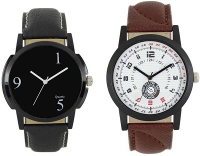 FASHION POOL LOREM MEN'S MOST UNIQUE DIAL GRAPHICS COMBO, VINTAGE COMBINATION OF BLACK & WHITE COLOR COMBO WITH A UNIQUE DIAL GRAPHICS PROFESSIONAL & CASUAL WEAR WATCH WITH BLACK & BROWN LEATHER BELTS FOR FESTIVAL COLLECTION Watch  - For Boys   Watches  (FASHION POOL)