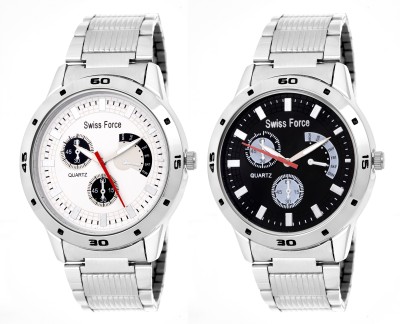 Swiss Force SFSC128 Black And White Combo Watch Watch  - For Men   Watches  (Swiss Force)