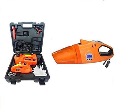 

myTVS 3 Ton Electronic Car Jack & Wrench (5-in-1 Kit) with Car 2-in-1 Vacuum Cleaner and Tyre Inflator Combo