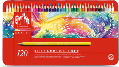 

Caran dAche 3888.420 Artist Supracolor Soft Aquarelle (Metal Box) Hexagonal Shaped Color Pencils(Set of 120, Multicolor)