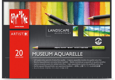 

Caran dAche 3510.420 Artist Museum Aquarelle Landscape Hexagonal Shaped Color Pencils(Set of 20, Multicolor)