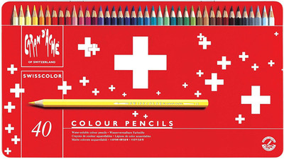 

Caran dAche 1285.740 Swisscolor (Metal Box) Water Hexagonal Shaped Color Pencils(Set of 40, Multicolor)