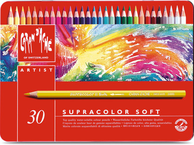 

Caran dAche 3888.330 Artist Supracolor Soft Aquarelle (Metal Box) Hexagonal Shaped Color Pencils(Set of 30, Multicolor)