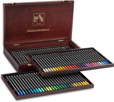 

Caran dAche 3510.476 Artist Museum (Wooden Box) Aquarelle Hexagonal Shaped Color Pencils(Set of 80, Multicolor)