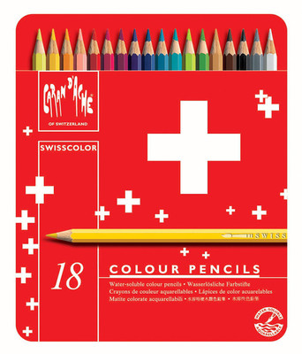 

Caran dAche 1285.718 Swisscolor (Metal Box) Water Hexagonal Shaped Color Pencils(Set of 18, Multicolor)